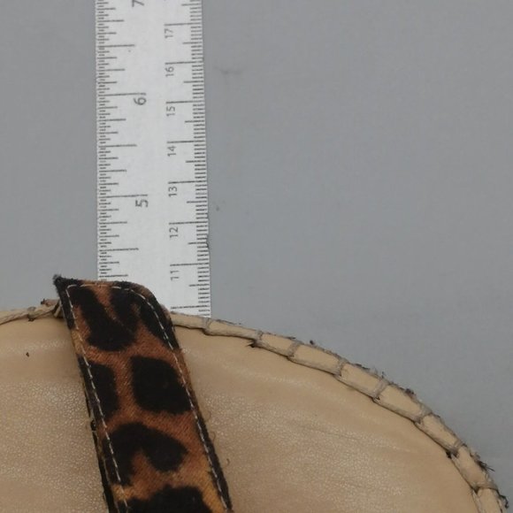 Nine West Womens Sandal Grunner Brown Leopard Print Hook Loop Straps Wedge 9 - Picture 5 of 9